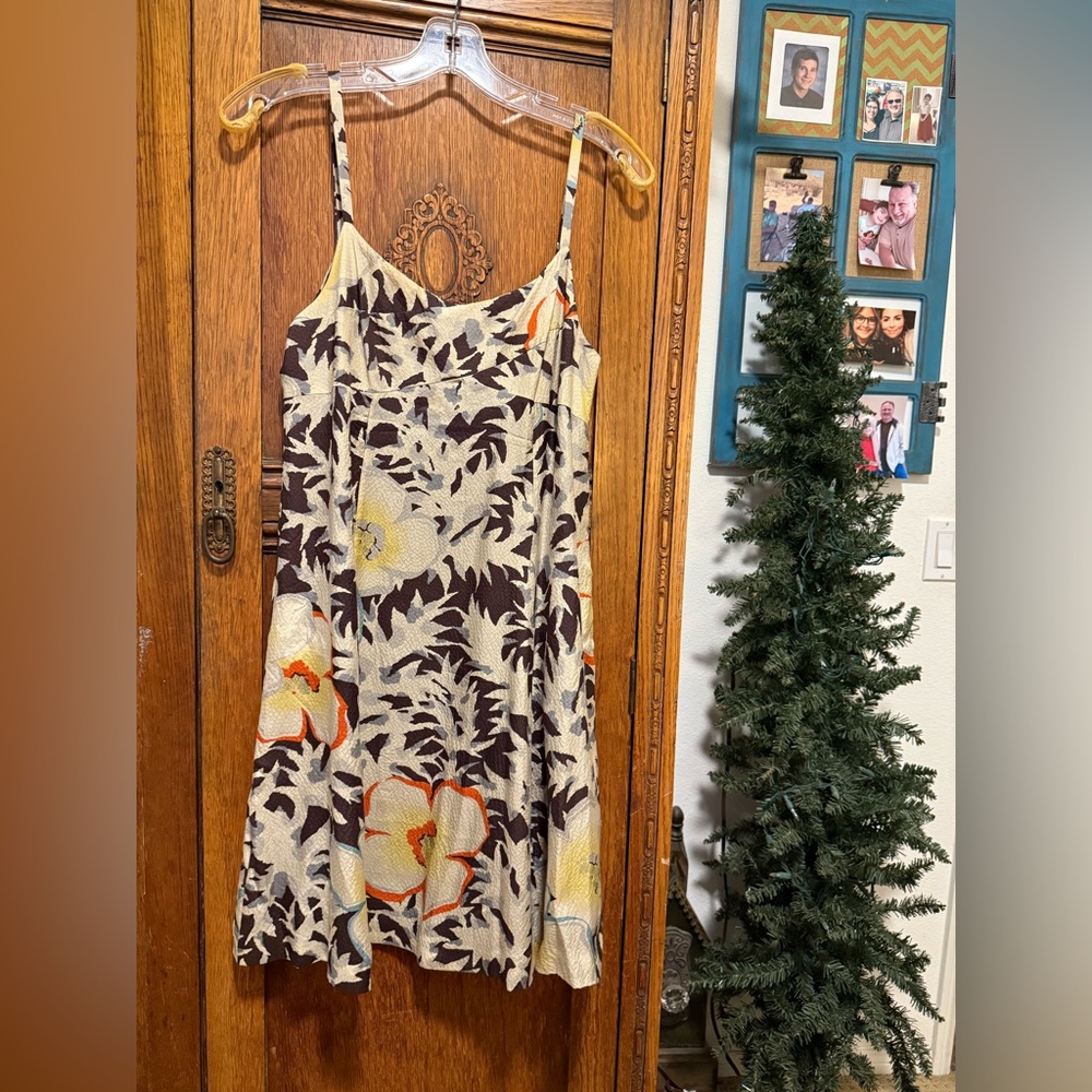 HD in Paris Floral Dress with Cream and Orange Accents
